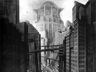 Scenery art from Fritz Lang's Metropolis (Germany, 1927)
