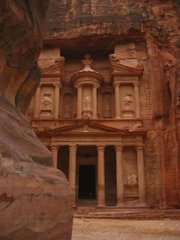 The "Treasury" at Petra, Jordan, location of the Holy Temple in the movie