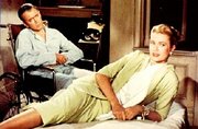 Jimmy Stewart and Grace Kelly in a scene from the movie.