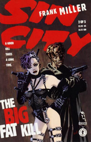 Cover to Sin City: The Big Fat Kill #2. Art by Frank Miller. The characters Dwight and Gail.